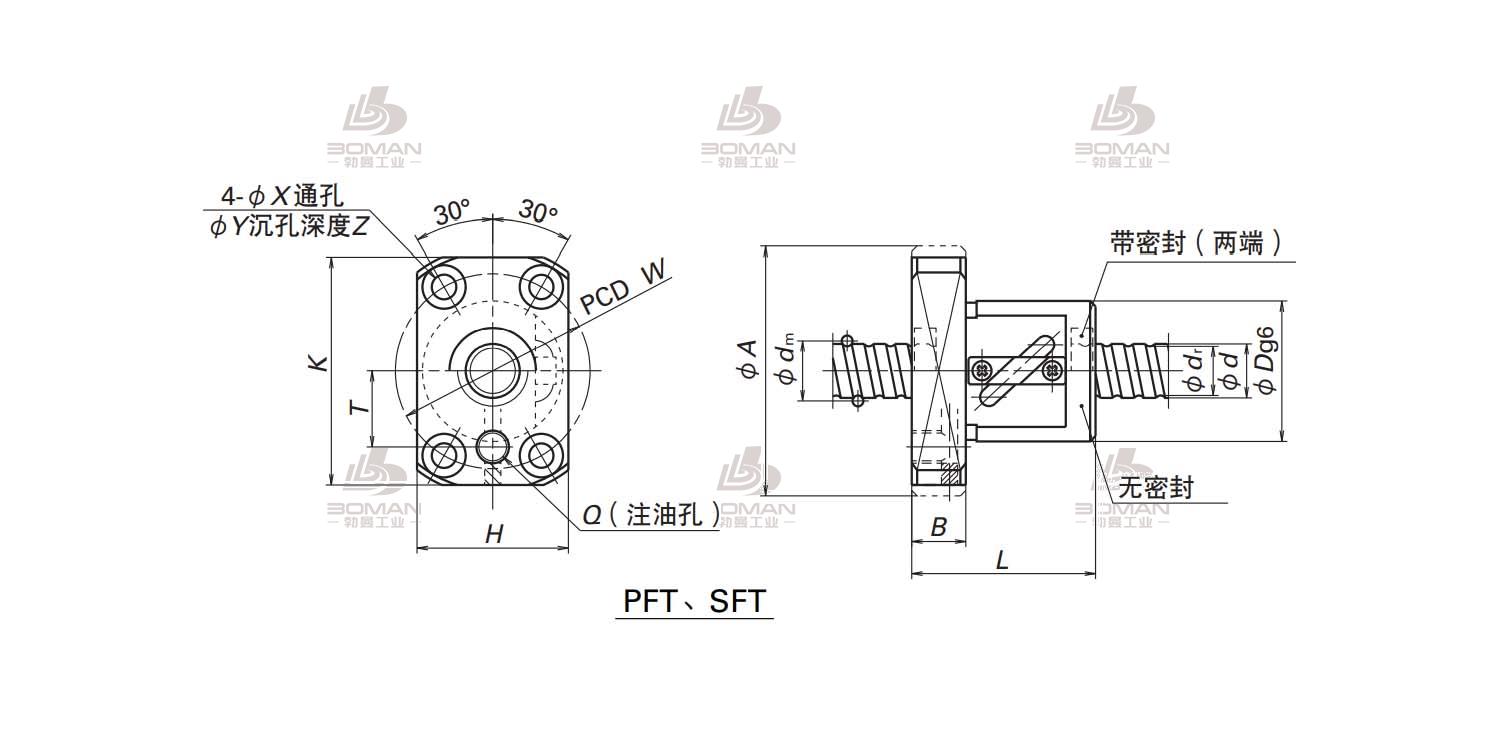 PFT1604-3-SFT滚珠丝杠螺母