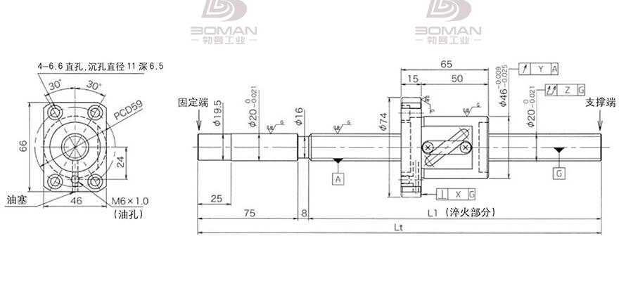 KURODA GG2010DS-BALR-1005A 黑田丝杆替换尺寸图片