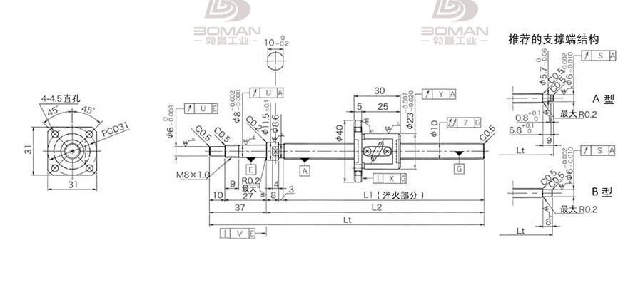 KURODA GP1002DS-EAFR-0320B-C3F 黑田丝杆代理