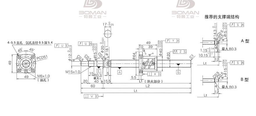 KURODA GP2004ES-AALR-0605B-C3F 黑田丝杆替换尺寸视频教程