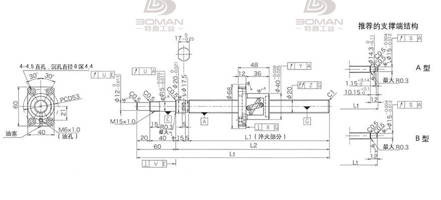 KURODA GP2005DS-BALR-1005B-C3F 黑田丝杆和nsk丝杆对比